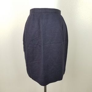 Vintage Ann Taylor Navy Blue Polka Dot Skirt 6
